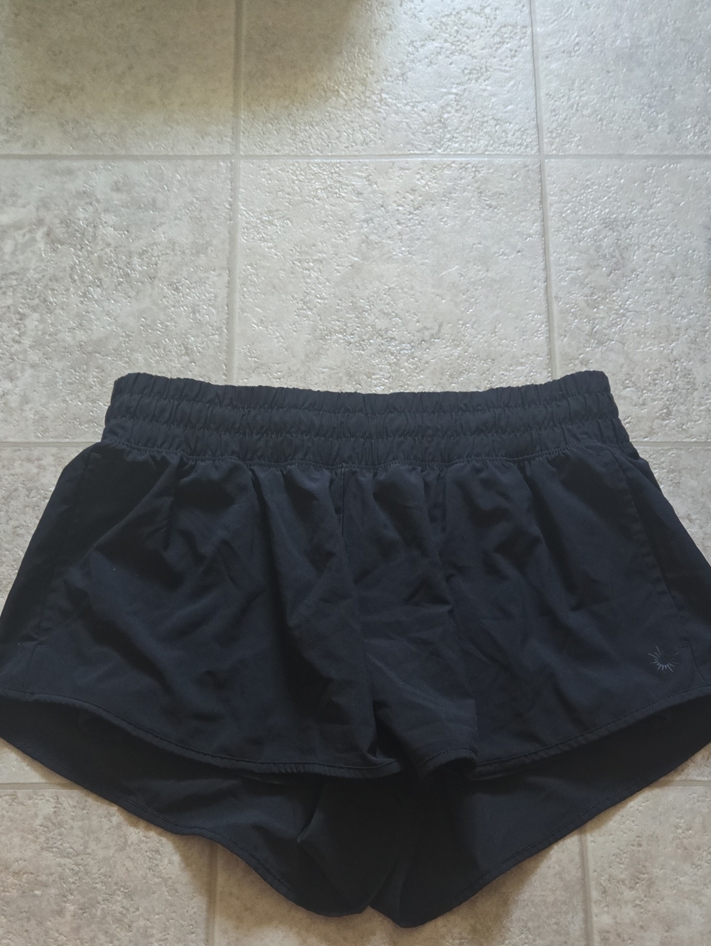aerie Black Women's Athletic Shorts - Elastic Waist Running Shorts
